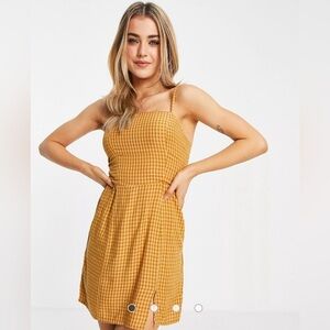 Aeropostale Gingham Mini Dress- Yellow- Size Large